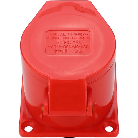 Prise industrielle triphasée 32 A IP44 3P+T étanche à l'eau et à la poussière AC380V/415V (1/5)
