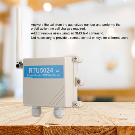 Contrôleur GSM Étanche RTU5024 pour Portail avec Télécommande et Alarme (1/4)