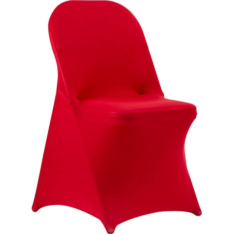 50 rote Stuhlhussen, elastisches Polyester, passend für Stühle bis zu 45x46x77 cm, ideal für Hochzeiten, Empfänge, Bankette und Abendessen (1/5)