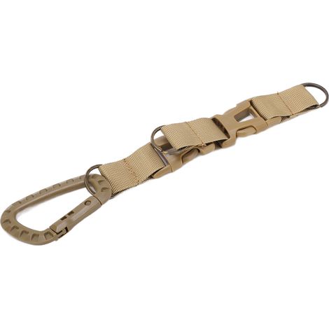 Mousqueton en plastique avec anneau en D, porte-clés et système MOLLE pour le camping, la randonnée et la pêche (couleur beige) (1/5)