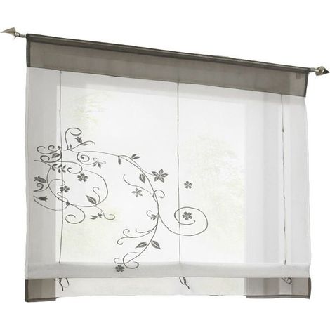 Romantic curtain 100X140cm with loop for kitchen and balcony (grey) (1/4)