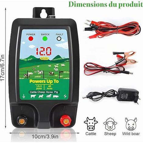 Dispositif de clôture électrique : Clôture électrique étanche Dispositif de clôture électrique étanche pour la protection des animaux d'élevage (1/3)