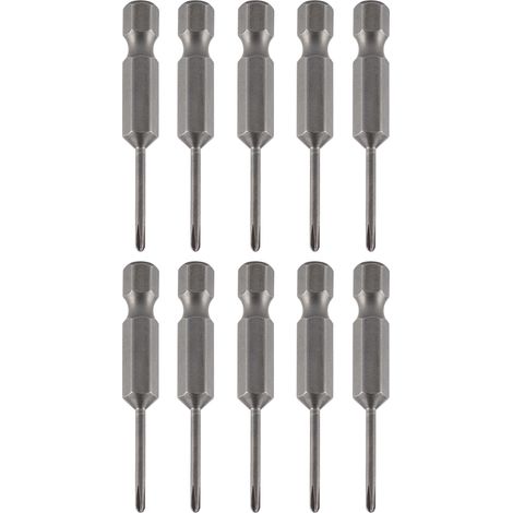 Lot de 10 embouts de tournevis électriques cruciformes avec accessoires magnétiques renforcés S1/4 2 mm (1/5)