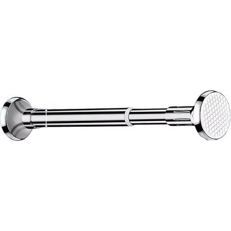 Barra para cortina de ducha, barra telescópica de acero inoxidable sin perforación (Color: Plata, Tamaño: 70-120 cm) (1/5)