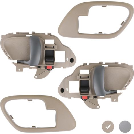 Kit de poignée de porte intérieure avec enjoliveur (couleur beige/tan) pour camions Chevy/GMC (séries C et K 1500/2500/3500 et Suburban, modèles 1995-2002) Tahoe Yukon (1/5)