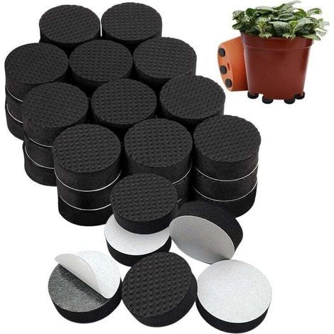 120 Pièces Pied Pot de Fleur Invisible, Auto-adhésif Rond Pied en Eva De Pot pour Jardin Pot de Plantes, Antiderapant Pied Pot de Patin pour Surélever Les Plantes Intérieur Extérieur (1/5)