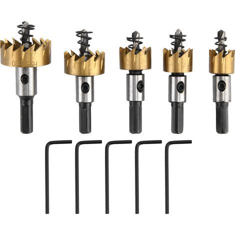 5-teiliges HSS-Präzisions-Schnellbohrer-Set, sicheres Aluminium-Bohrer-Set für Gummi- und Kunststofföffnungen, Bohrer-Set für Sägen (1/5)