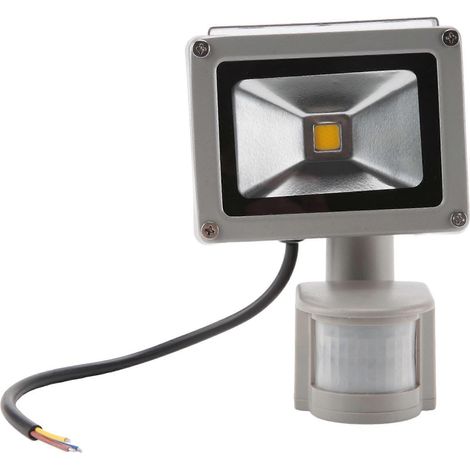 Projecteur LED blanc chaud, projecteur avec éclairage LED et détecteur de mouvement PIR (10 watts) - JBMEDIA (1/4)