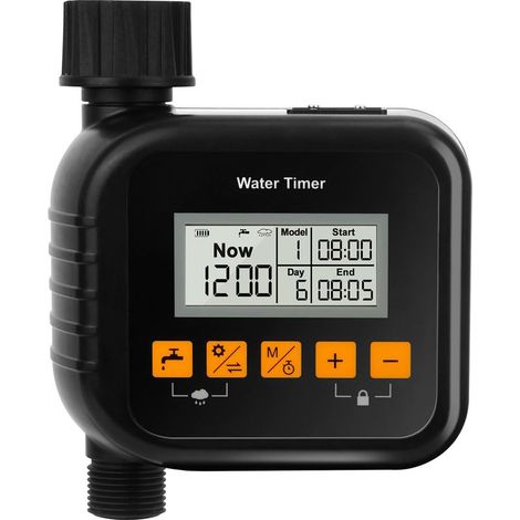 Minuteur d'arrosage, programmateur pour tuyau d'arrosage (jardin et extérieur), contrôleur de système d'irrigation de jardin avec détecteur de pluie. (1/5)