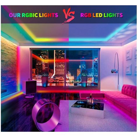 GROOFOO Ruban LED 20M,600 LED 12V Ruban Bluetooth Intelligent 5050 RGB SMD Multicolore Décorative Bande LED Lumineuse avec Télécommande à 40 Touches (1/4)