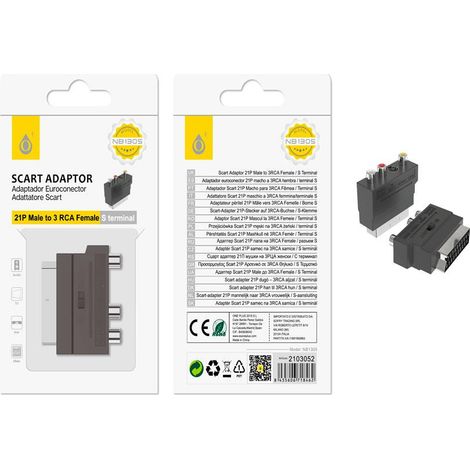 Video adapter euro scart auf rca / s-video / nb1305 / schwarz / one+ / 2103052