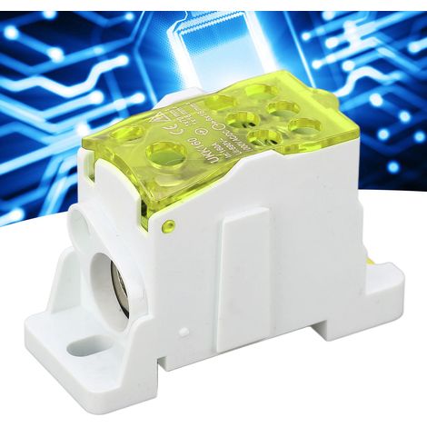 UKK160 C45 Boîte de jonction unipolaire de type rail DIN, répartiteur modulaire, 690 V 160 A, jaune. (1/5)
