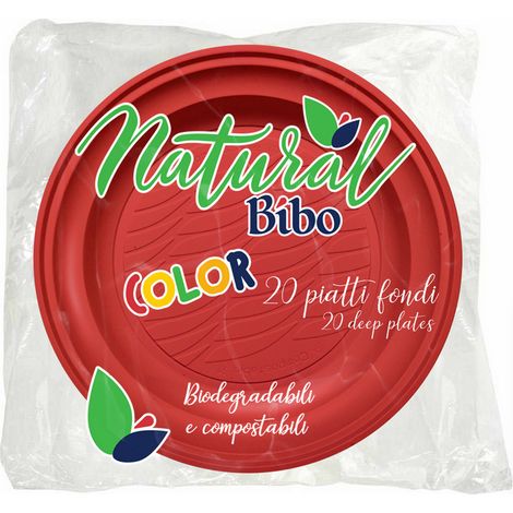 Piatti Natur Rosso 20pz BIBO - size Piatto fondo (1/2)