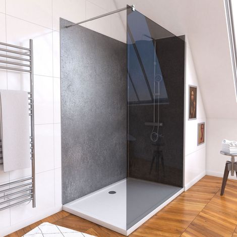 Pannelli Silver Grey 90+120x210 - Piatto 120x90 - Parete Fumé 120x200 + Barra