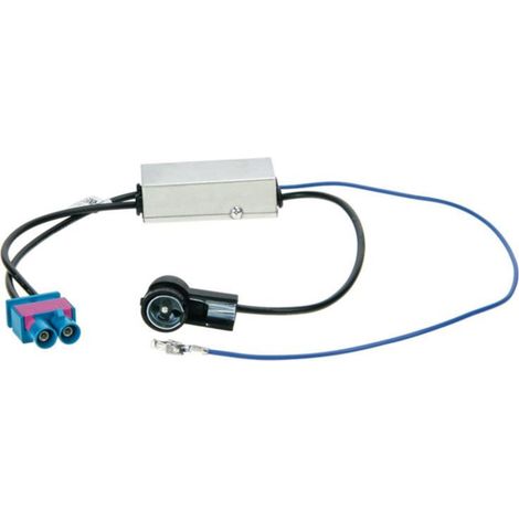 Adaptateur antenne double Fakra vers ISO - avec booster