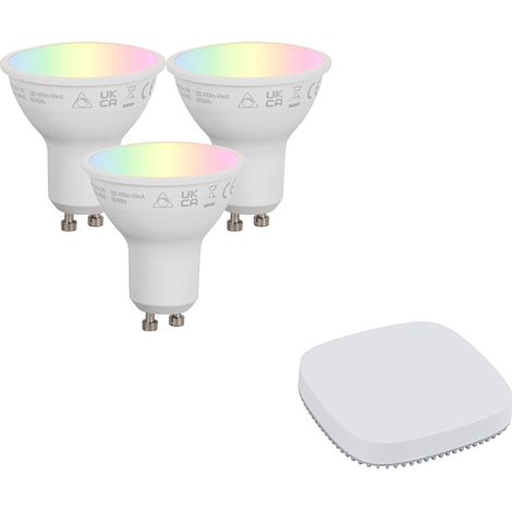 Set mit intelligenten, dimmbaren GU10-LED-Lampen 4,7 W 400 lm 2700K-6500K inkl. Zigbee Smart Hub