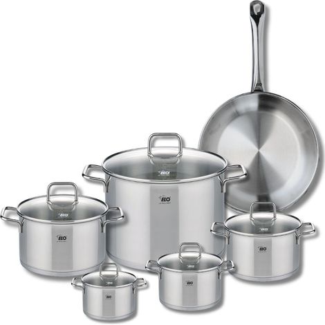 Ensemble de 1 Poêle de cuisson 28 cm et 5 faitouts 12, 14, 16, 20 et 26 cm Elo Profi Citrin (1/5)