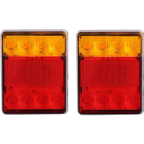 2 feux arrière LED 12 V, clignotants, étanches et antichoc, pour remorques, camions et bateaux,de (1/4)
