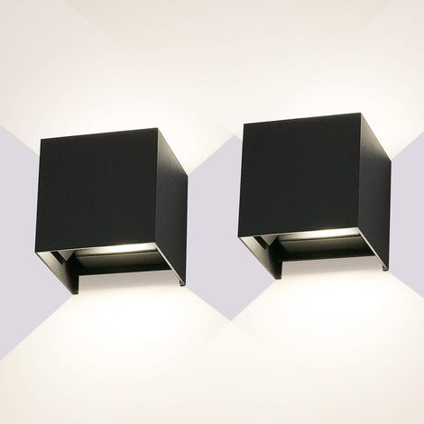 MINKUROW 2 Pezzi Applique Da Parete Per Interni 4000k Luce Da Parete Per Esterni Naturale Con Angolo Del Fascio Regolabile 12w Applique Da Parete A Led Lampada Da Parete Impermeabile Nero Applique Per (1/4)