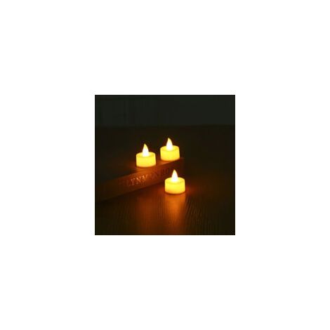 3er-Set flammenlose LED-Teelichter, 100 Stunden Brenndauer, mit realistisch flackerndem Licht, batteriebetrieben, für Partys und Feiern – Warmgelb H146 – Crezuo