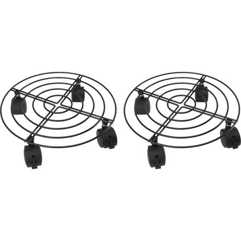 2 pcs Roulettes pour Plantes Extérieur avec Freins, Support à Rouleaux en Fer et PVC Haute Capacité de Charge pour Grands Pots (1/5)