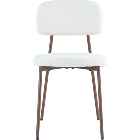 Lot de 4 Chaises – Piètement Effet Noyer & Tissu Beige Style Contemporain (1/5)