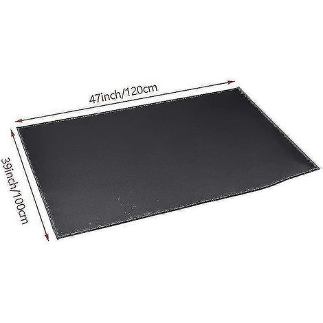 Tapis de cheminée ignifugé, compatible avec les poêles à bois et les cheminées, noir (1/4)