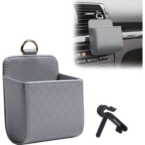 CCYKXA Car Air Outlet Organizer Box, Small Portable Leather Trash Can, Front Car Organizer, Interior Storage Bag, Car Accessories Organizer for Men and Women (1/5)