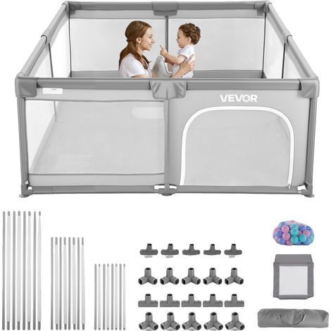 Parque infantil plegable VEVOR, área de juegos portátil, parasol UPF 50+, plegable, tipo A (ensamblado), más de 5500 pies cuadrados (1/2)