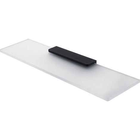 Tablette Verre Satiné L.50 Cm, Avec Fixation Noire Mate, Maya Nimco (1/5)