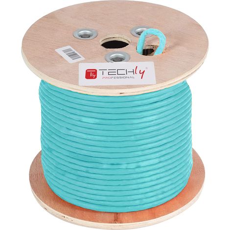 Techly Professional Matassa U/UTP Cavo Cat.6A Rame 305m LSZH Rigido Blu (1/4)