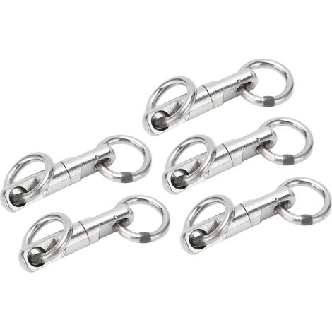 Lot de 5 émerillons de pêche à roulement à billes rotatif en acier inoxydable, type colonne, avec coupleur d'hameçon, accessoires de pêche n° 5 (1/5)