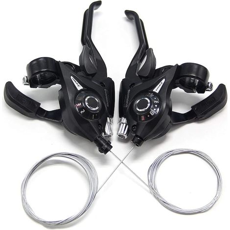 Schimbator bicicleta, negru, stanga 3 vitesses, 8 vitesses droite, set (1/5)