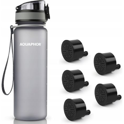 Flacone filtro Aquaphor City da 500 ml + 5 filtri, grigio (1/5)