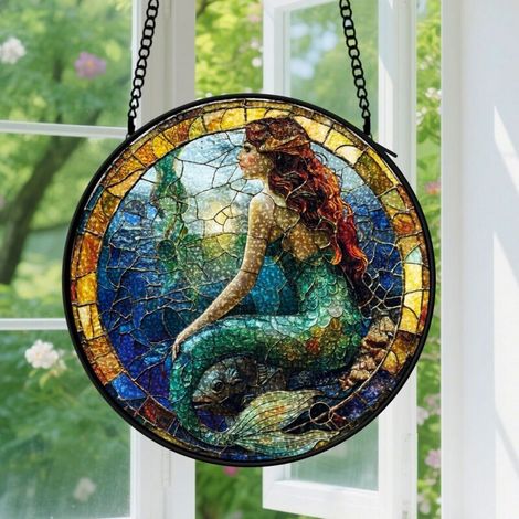 Capteur de soleil en vitrail - décoration spirituelle 9cm (1/4)