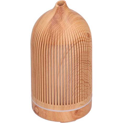 Mini humidificateur creux de 200 ml avec veilleuse, diffuseur d'arômes alimenté par USB 5 V, imitation bois. (1/5)