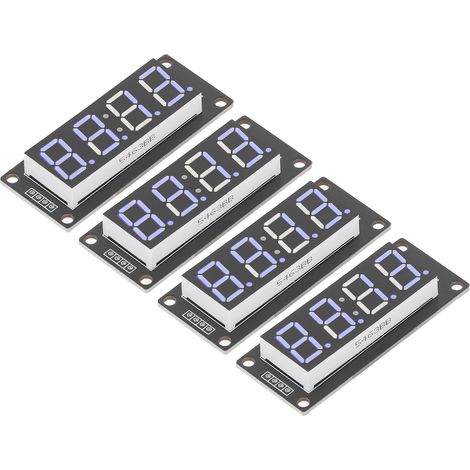Lot de 4 panneaux d'affichage numériques à LED à 4 chiffres, module d'horloge à 7 segments TM1637 0,56 pouce bleu MRA041C