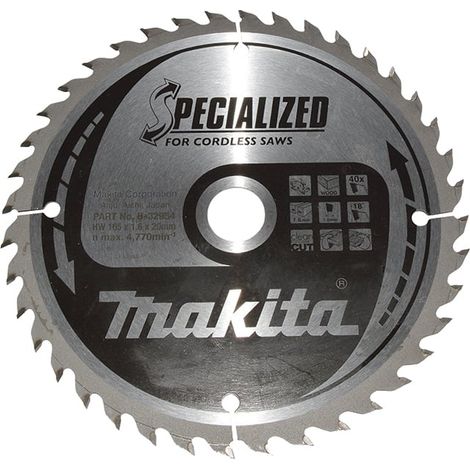MAKITA B-32954 Specialized for Wood 165mm x 20mm x 40T