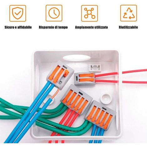 1 PCS Connecteur électrique levier 80 bornes 2/3/4/5 voies dominos branchement rapide Lumiryn (1/5)