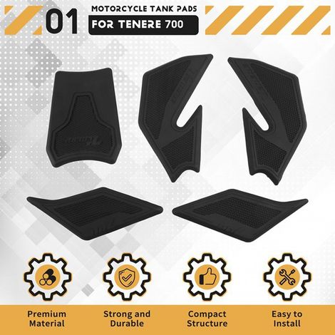 Anti-slip protection/sticker for fuel tank, compatible with 25 Yamaha Tenere 700 Rally 35 kW models. (1/5)