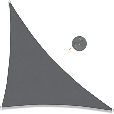 Voile d'ombrage triangle 3x3x4.3m toile imperméable ombrage Protection UV, gris anthracite