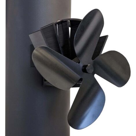 FireFix Ofenventilator 4-flg für das Rauchrohr magnetisch 16,5 x 15 cm schwarz Ofenventilator