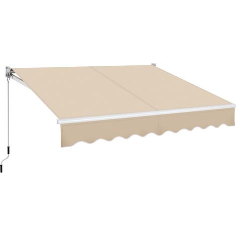 Banne Rétractable Anti-UV Imperméable 250 x 200 cm Beige (1/5)