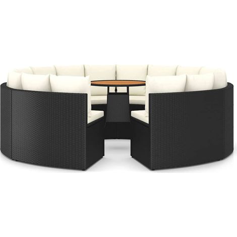 Maison Exclusive - 9-tlg. Garten-Sofagarnitur mit Auflagen Poly R (1/5)