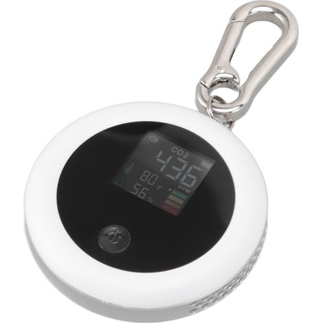 Détecteur CO2 infrarouge mini 3 en 1 portable analyseur LCD température humidité air pour maison intérieur voyage blanc (1/5)