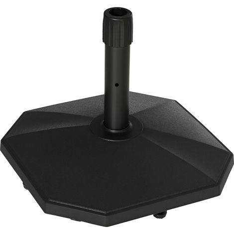 Outsunny Sonnenschirmständer 18 kg Sonnenschirmfuß für Mastdurchmesser Ø 34/38/48 mm, Schirmständer für Garten, Balkon, Zementfüllung, Schwarz