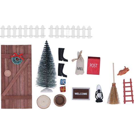 Ensemble de portes miniatures de Noël féeriques, échelle 1/12 et 1/6, fait main, exquis, mignon et coloré. (1/5)