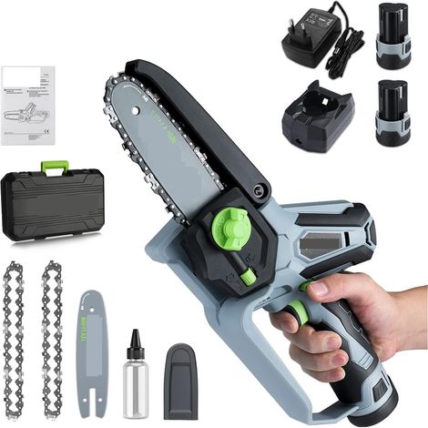 12V électrique 6 Pouces Mini tronçonneuse Rechargeable sans Fil élagage scie Une Main Portable Outil de Jardin for la Coupe du Bois (1/5)