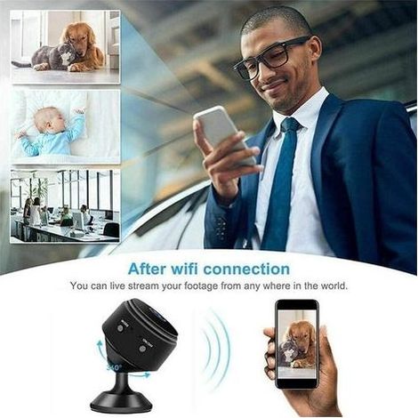 Camera WiFi 1080P Mini Caméra de Surveillance Interieur/extérieur sans Fil avec Enregistrement Micro Cachée Camera Enregistreur Cam Invisible (1/5)
