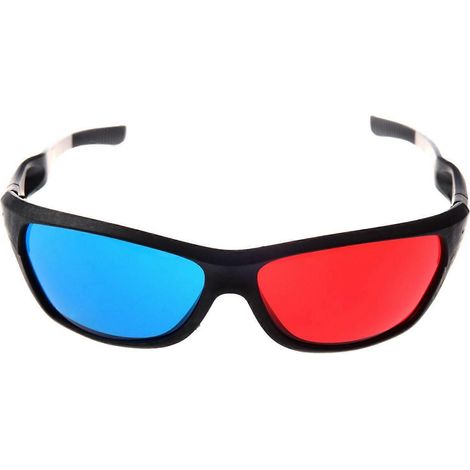 Lunettes 3D anaglyphes rouge-bleu/cyan, style simple, pour jeux vidéo 3D (version améliorée). (1/4)